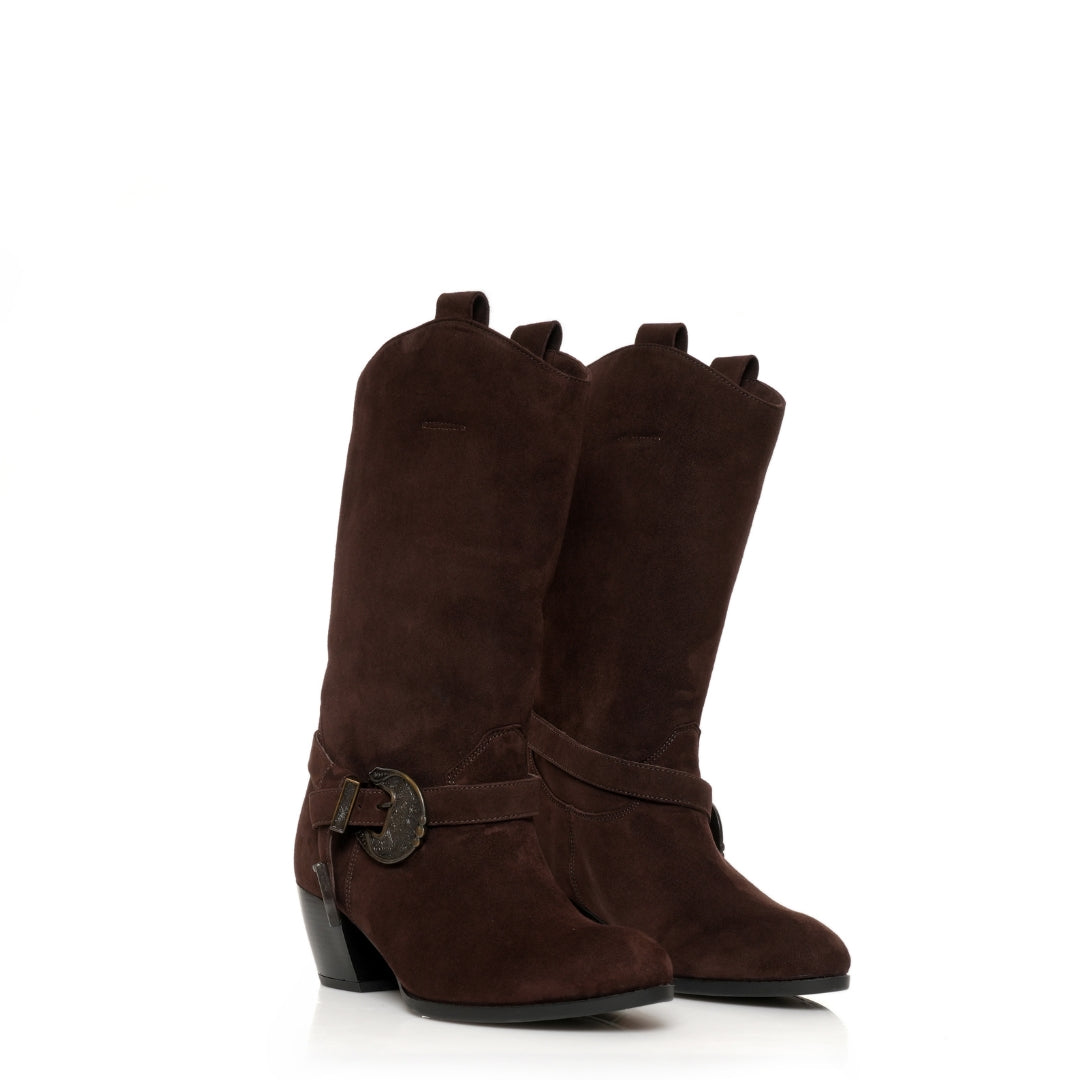 Botte Santiag CUIR Velours H25-F400