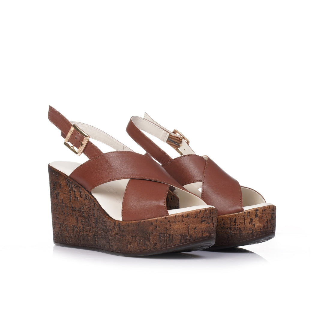 Sandales compensées Cuir croisées E26-902