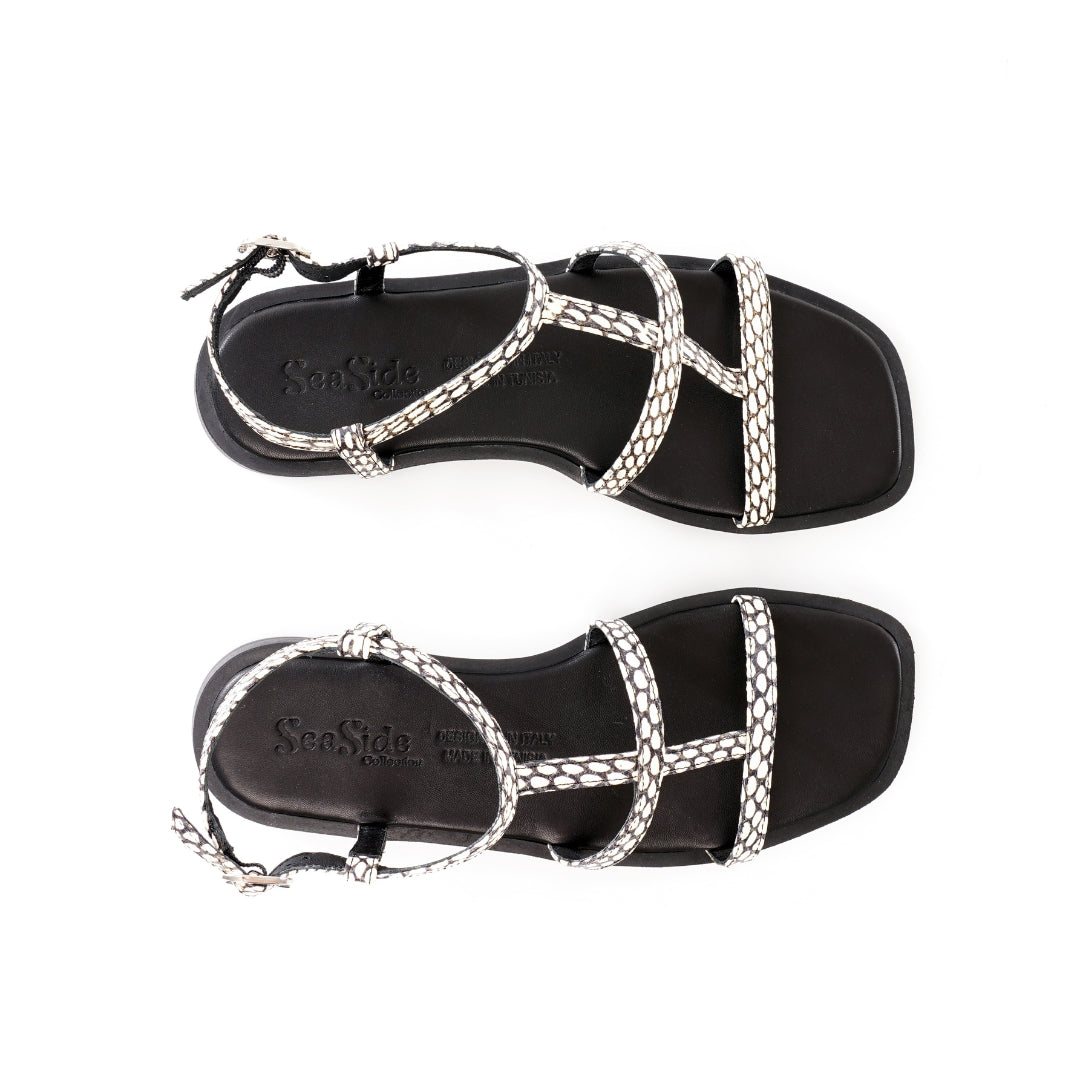 Sandale Plate en Véritable Cuir  E25-065