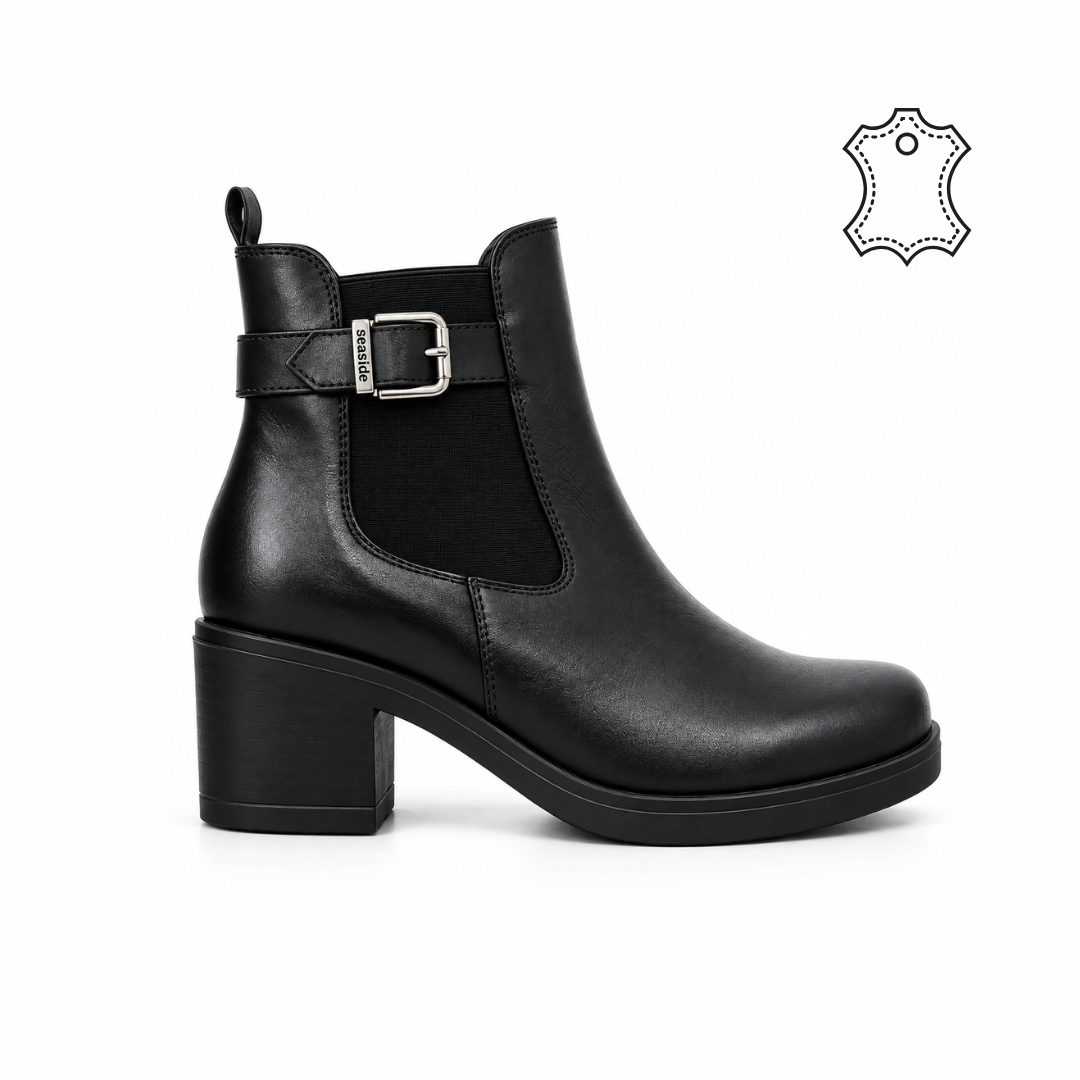 Bottine Cuir Demi Talon   H26-9030