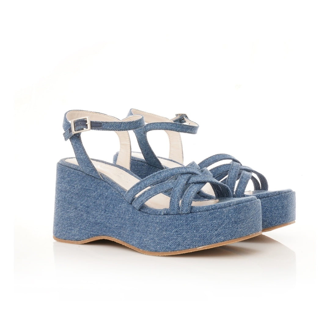 Sandale Compensée Denim E25-085