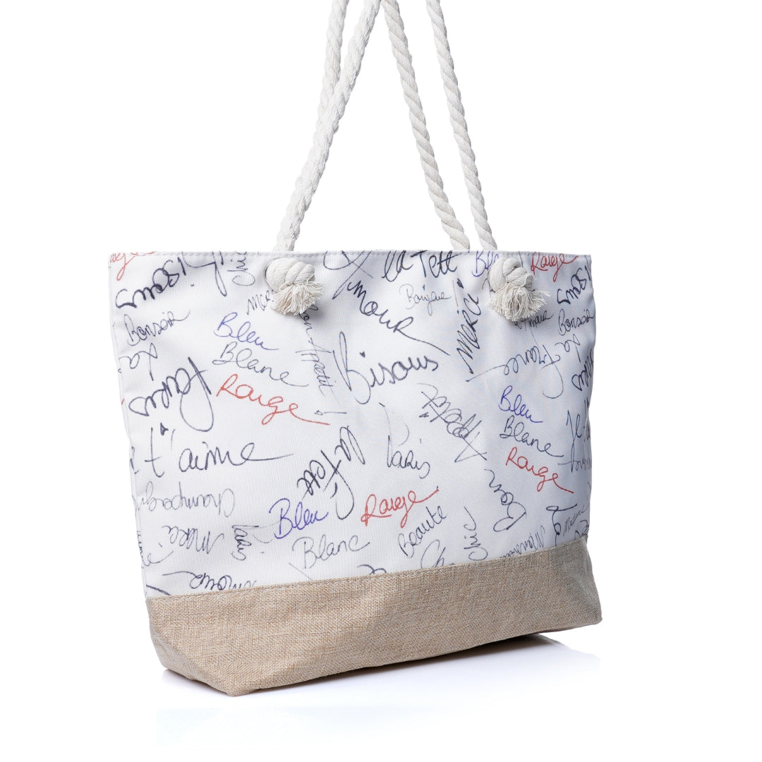 Sac de plage avec écriture E26-F1147