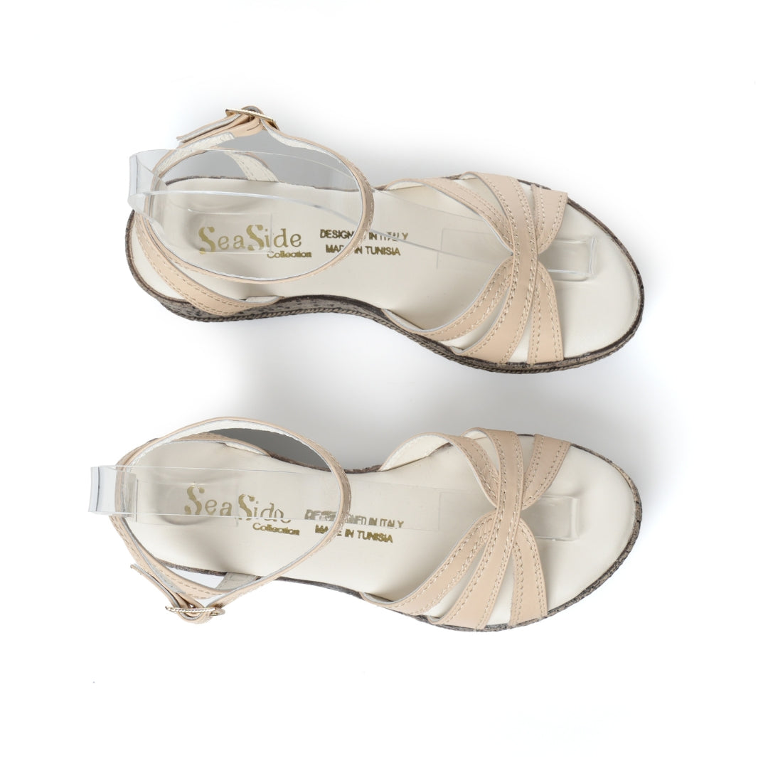 Sandale Cuir compensées E26-8075