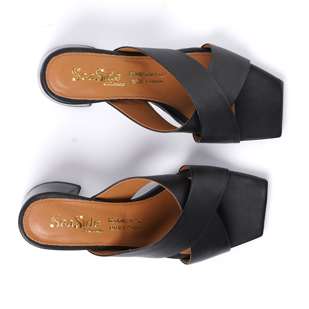 Sabot cuir demi talon   E26-3910