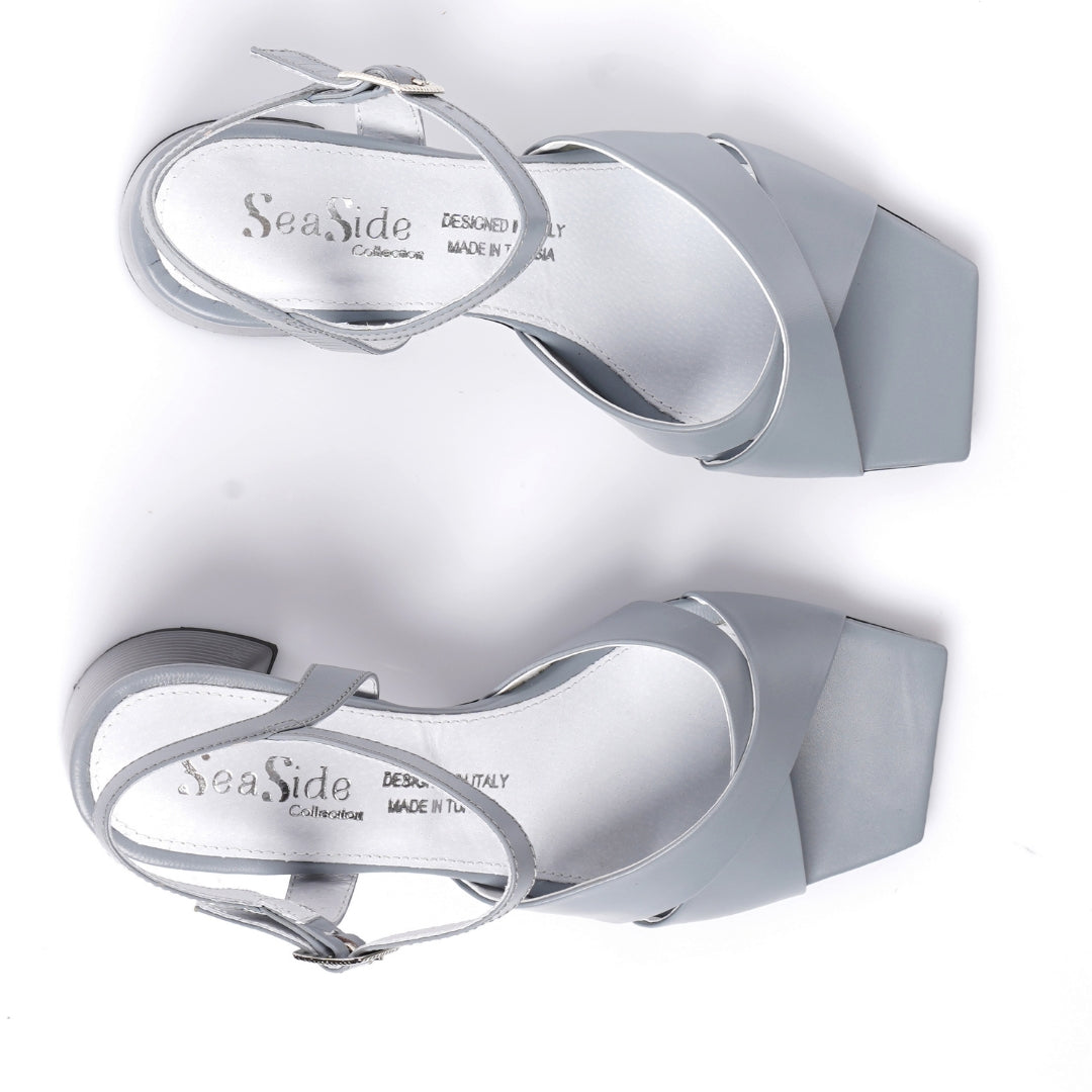 Sandale cuir demi talon   E26-2011