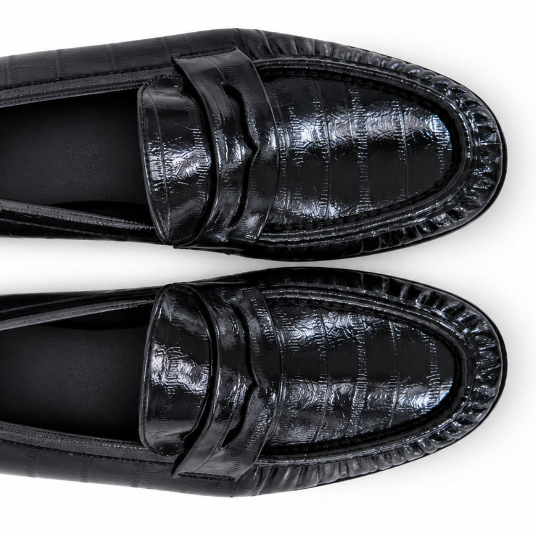 Mocassin croco plat   H26-F108