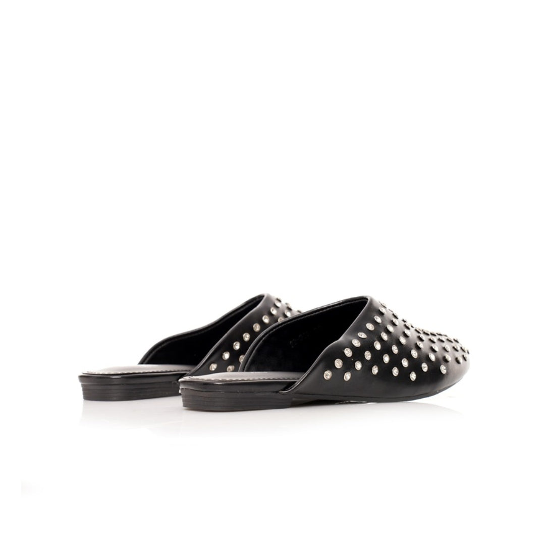 Mules plates à strass P26-F360