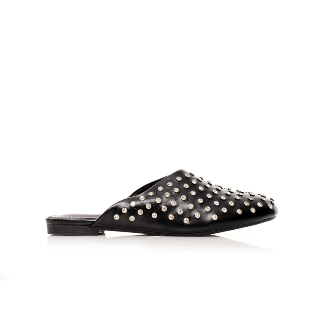 Mules plates à strass P26-F360