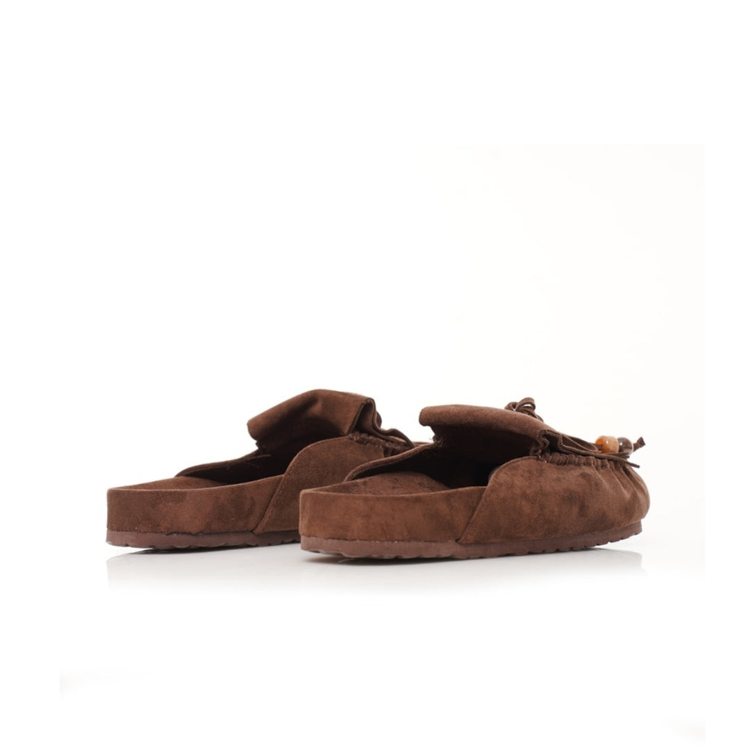 Mules mocassins frange P26-F528