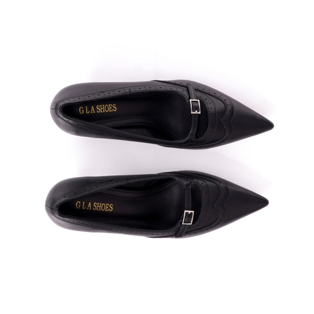 Escarpins à bout pointu demi talon P26-G101