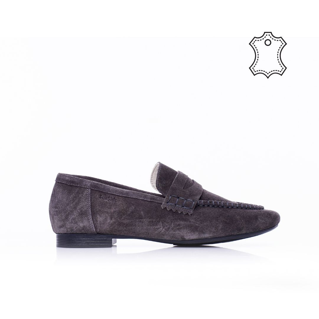 Mocassin Cuir Daim Plat P26-6086