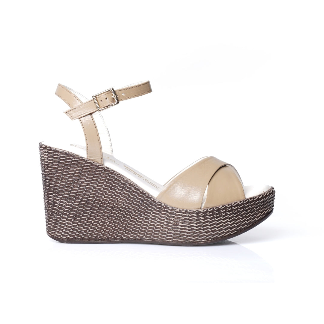 Sandale Cuir croisées compensées E26-1102