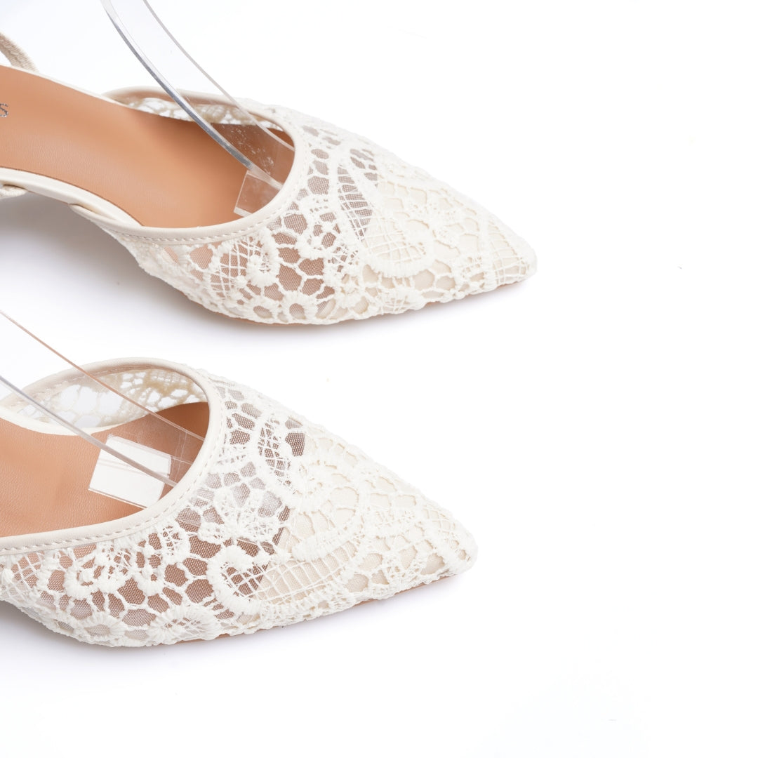 Slingback dentelle demi talon E26-F561