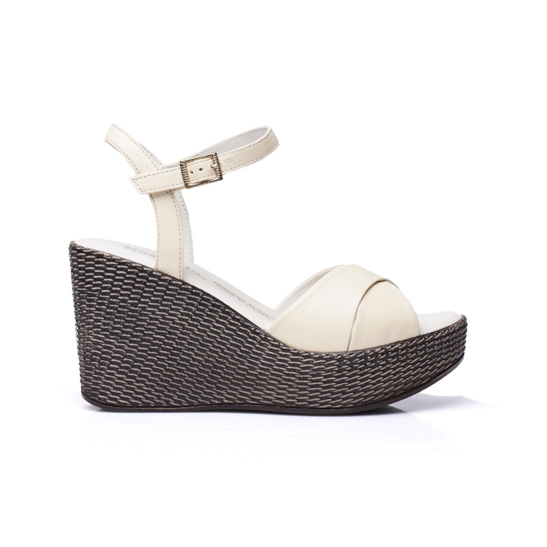 Sandale Cuir croisées compensées E26-1102