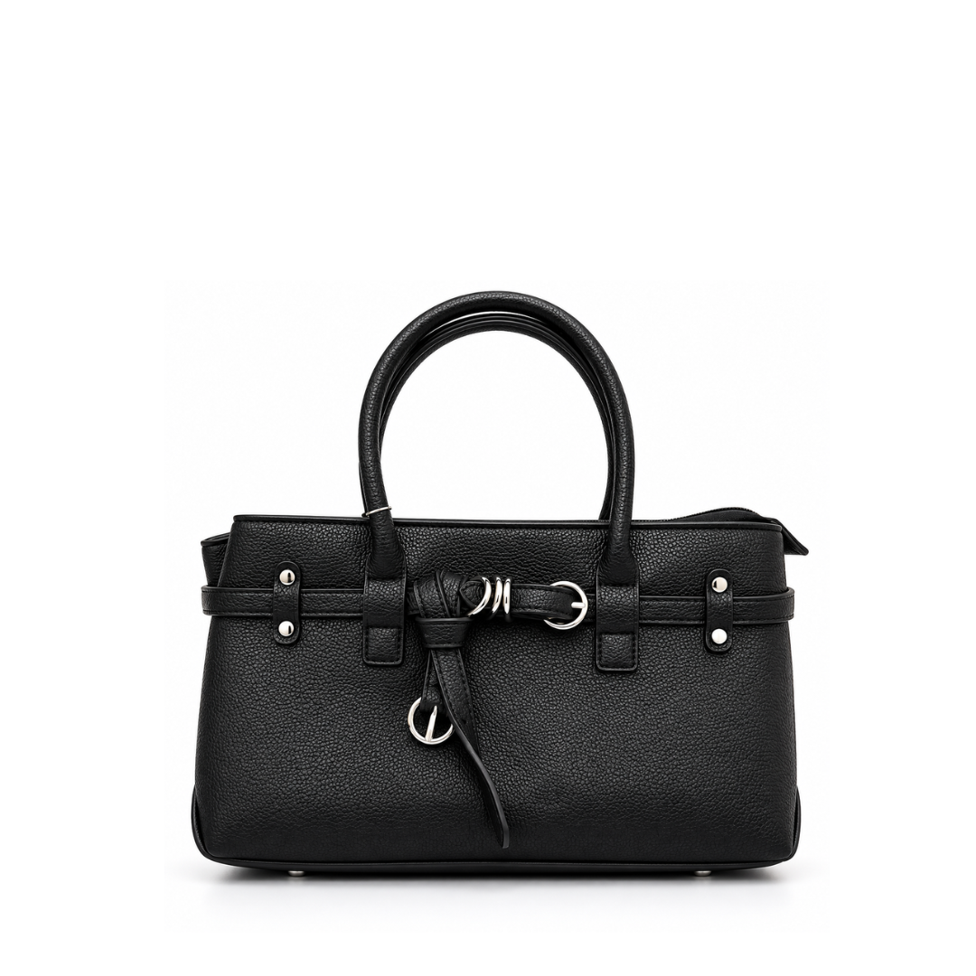 Sac à main moyen femme noir et chocolat 