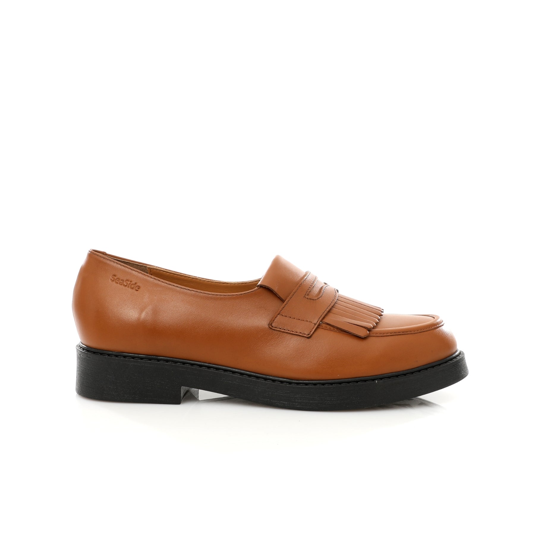 Mocassin {Cuir}Plat avec Frange  P25-025