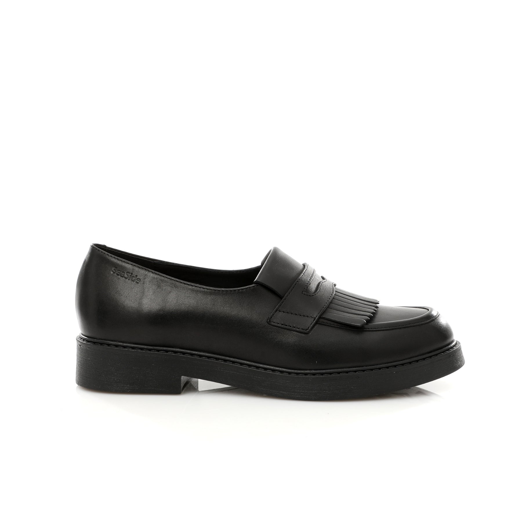Mocassin {Cuir}Plat avec Frange  P25-025