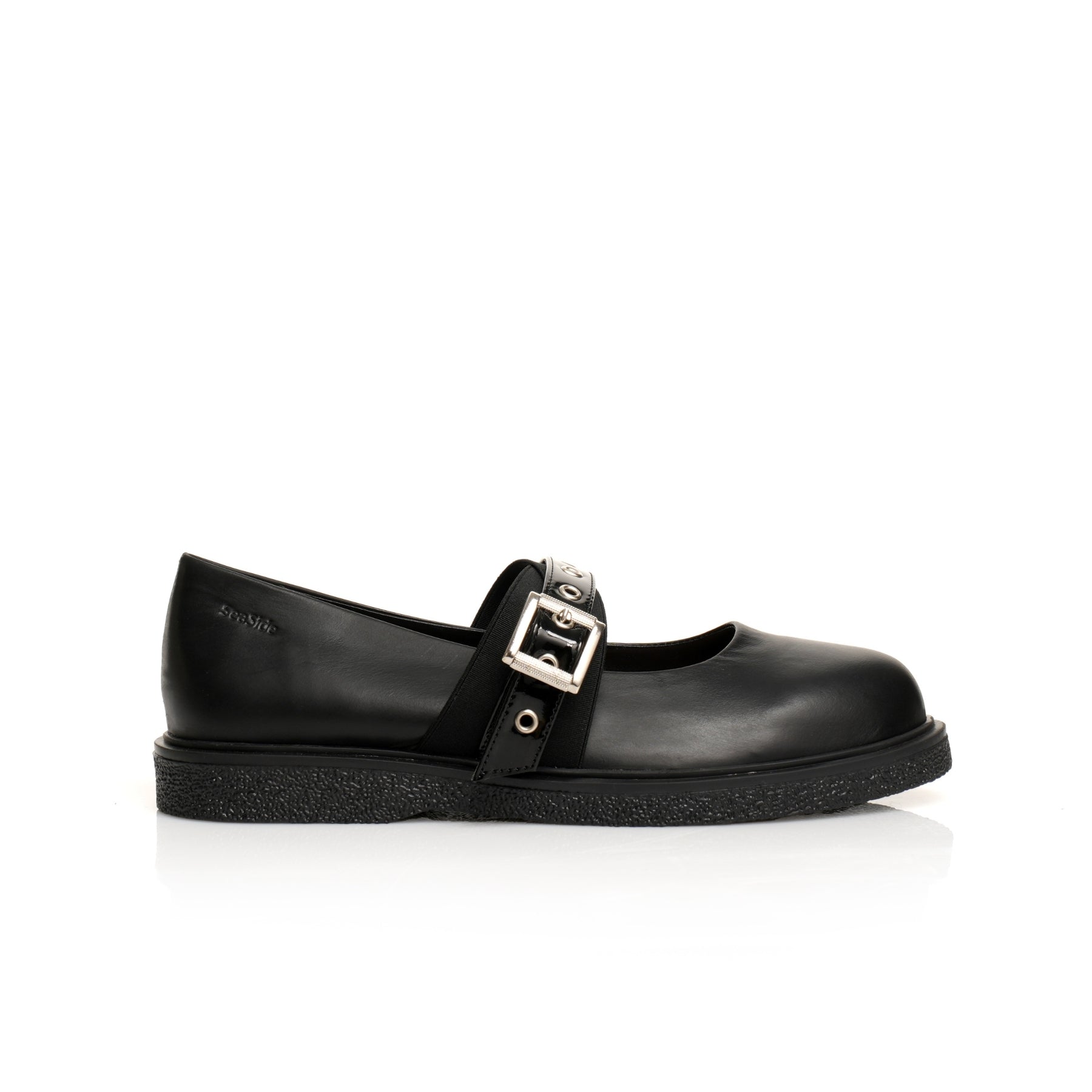 Mary jane Cuir Plat H25-1801