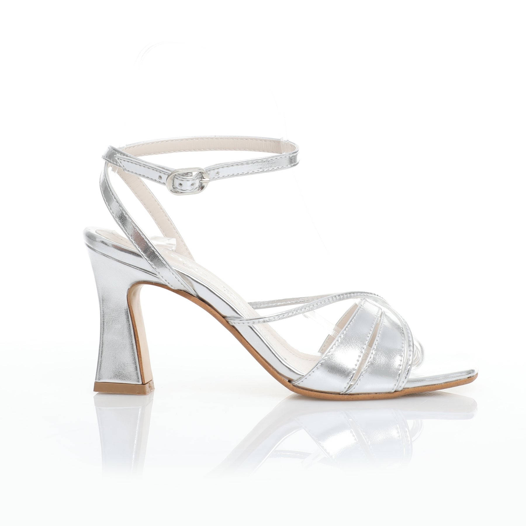 Sandale de Soirée Demi-Talon Argent seaside