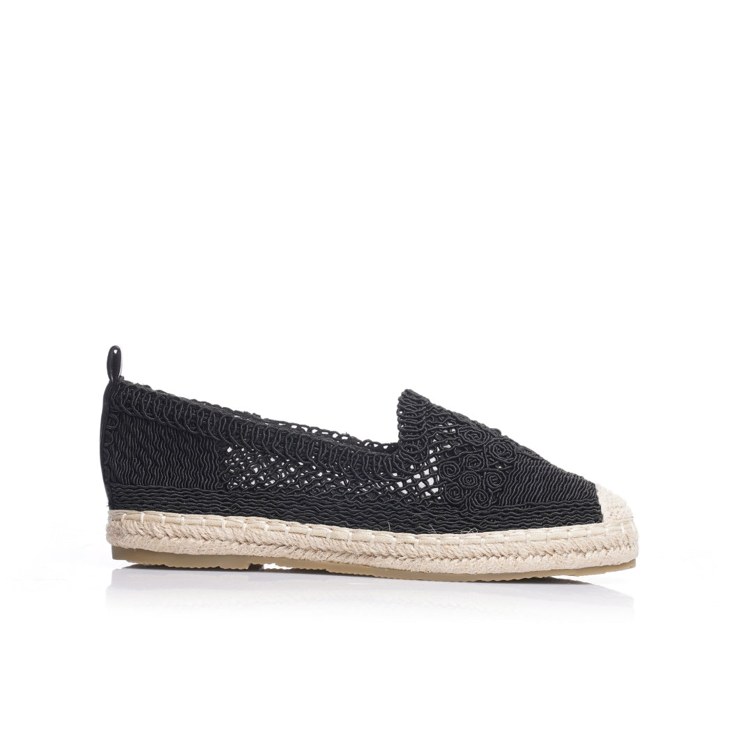 ballerines crochet halfa femme noir