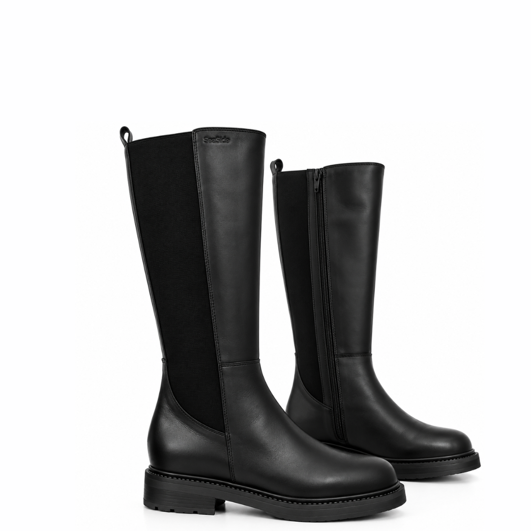 botte cuir noir