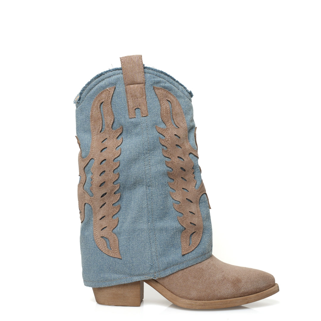 Botte Santiag Velour Denim H25-F527