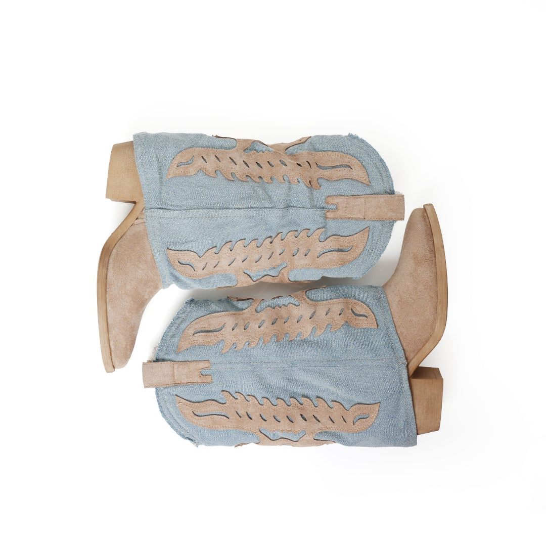 Botte Santiag Velour Denim H25-F527