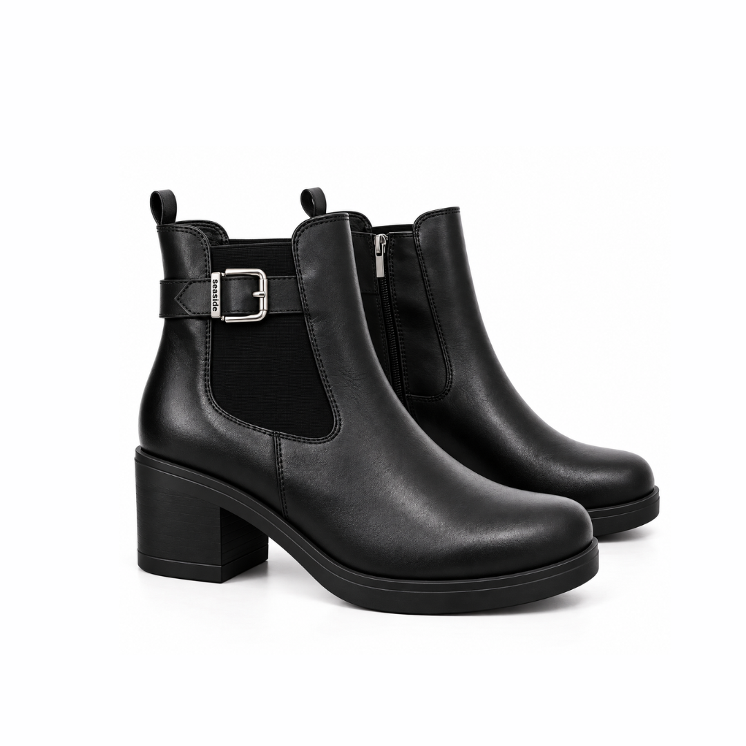 bottine noir cuir