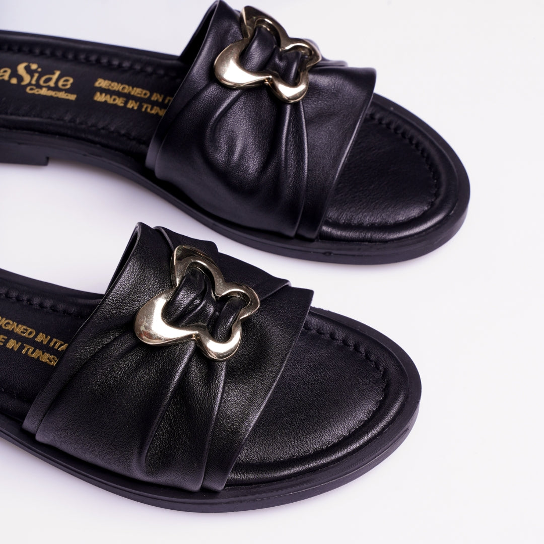 claquette noir souple 
