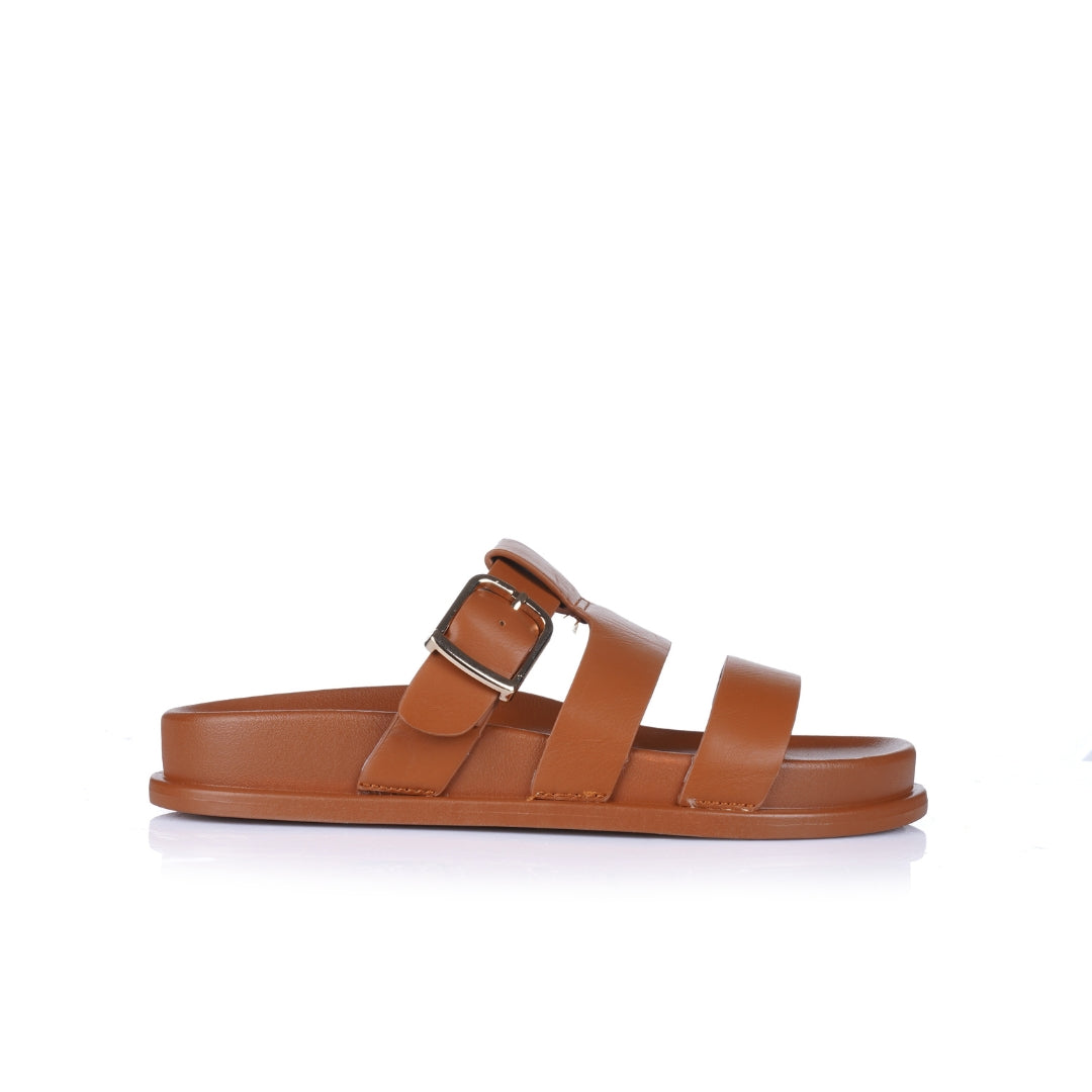 claquette camel femme
