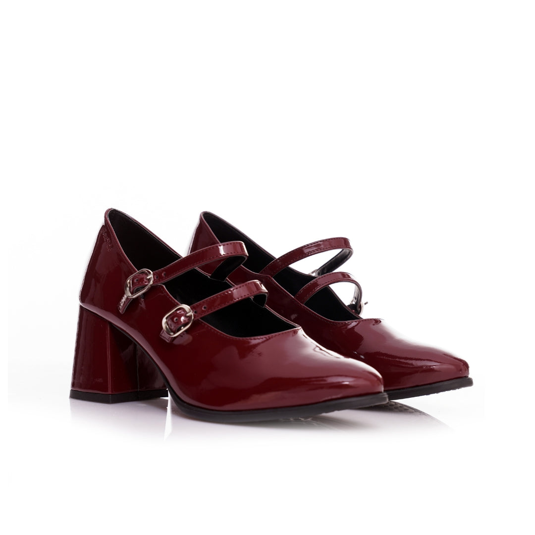 escarpin bordeaux vernis