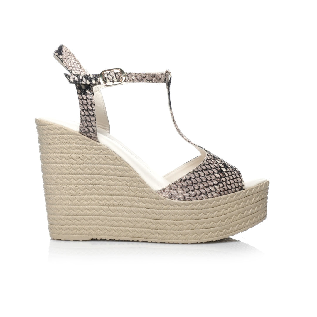 sandales effet serpent femme