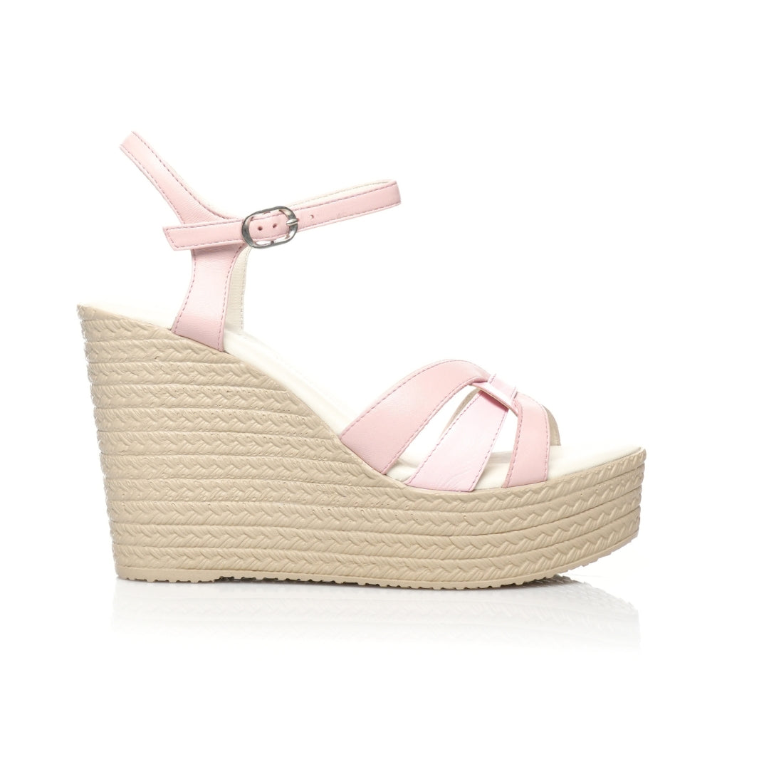 sandales rose poudré femme