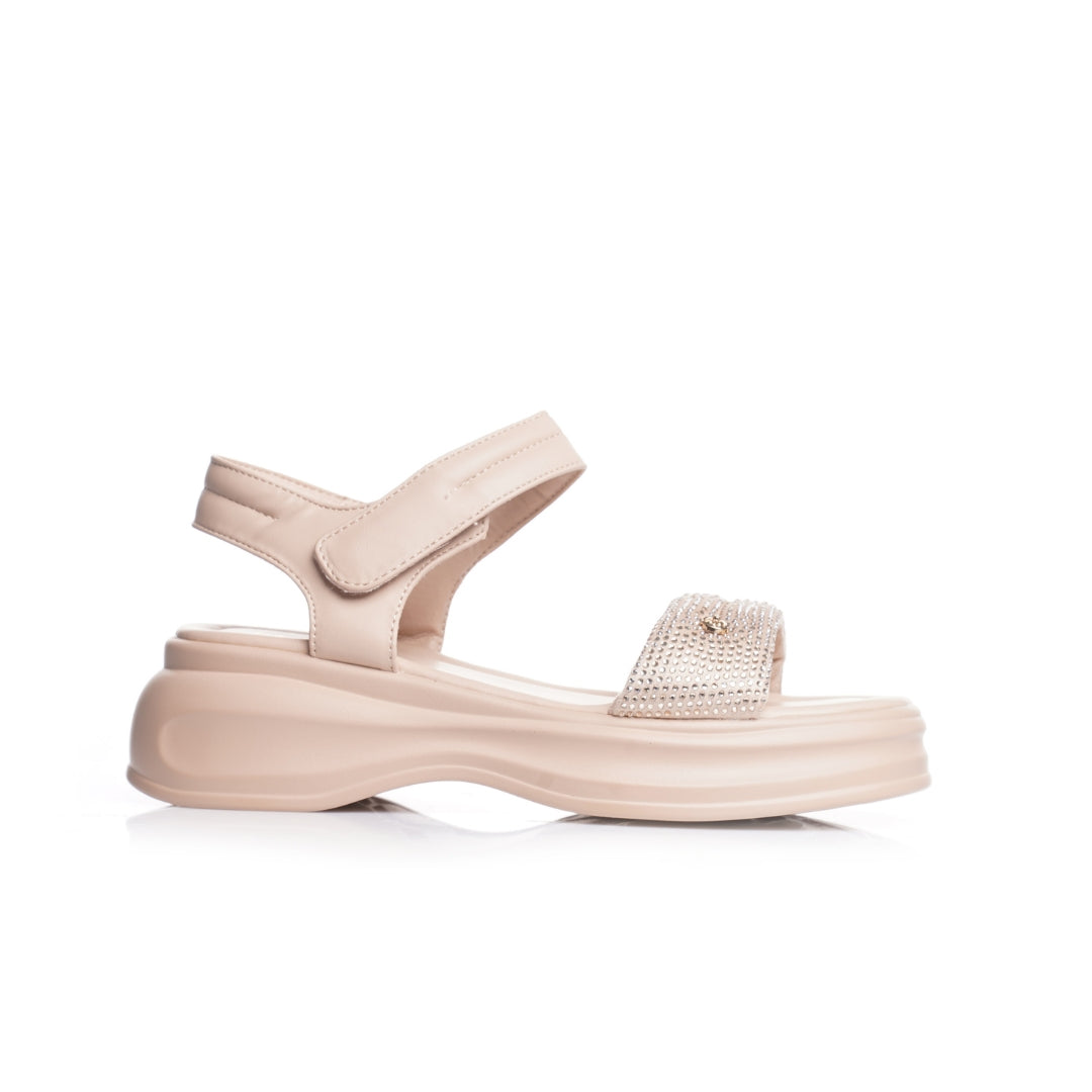 sandales strass femme beige confort